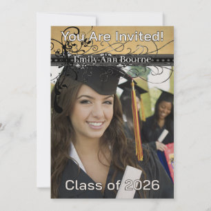 Invitation Remous-Changement élégant génial noir à l'année en