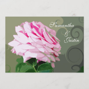 Invitation Remous de rose de rose épousant l'invitation de