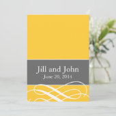 Invitation Remous modernes épousant le gris jaune (Debout devant)