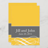 Invitation Remous modernes épousant le gris jaune (Devant / Derrière)