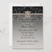 Invitation Remous octogonaux de diamant de Bling d'argent de (Dos)