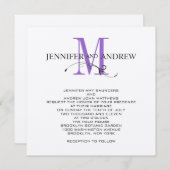 Invitation Remous pourpre argenté d'invitations de mariage de (Devant / Derrière)