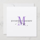 Invitation Remous pourpre argenté d'invitations de mariage de (Dos)