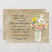 Invitation Remous rustiques de craquement de bouquet de pot (Devant / Derrière)