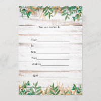 Remplir la verdure d'invitation aquarelle rustique