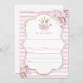 Invitation Remplir l'invitation aquarelle florale princesse (Devant / Derrière)