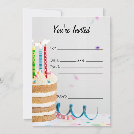 Invitation Remplir l'invitation d'anniversaire vide (Devant)