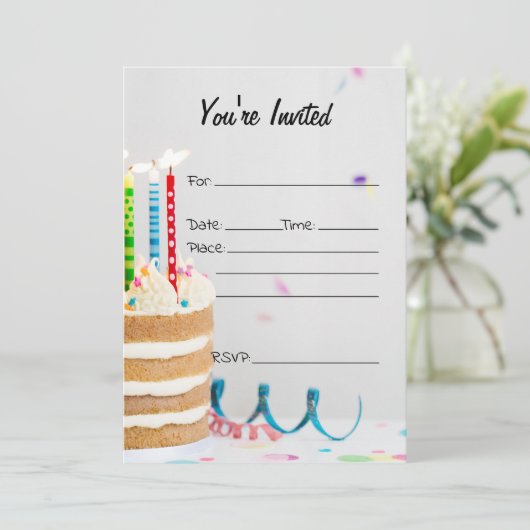 Invitation Remplir l'invitation d'anniversaire vide (Debout devant)