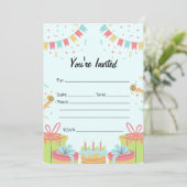 Invitation Remplir l'invitation d'anniversaire vide (Debout devant)