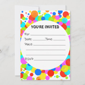 Invitation Remplir l'invitation d'anniversaire vide