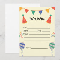 Remplir l'invitation d'anniversaire vide