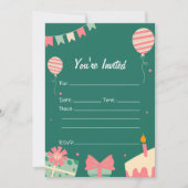 Invitation Remplir l'invitation d'anniversaire vide (Devant)