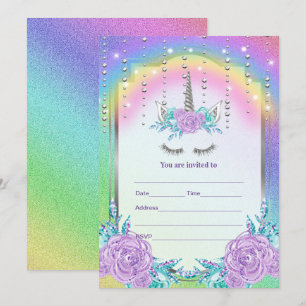 Invitation Remplir l'invitation de licorne