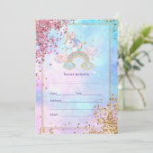 Invitation Remplir l'invitation de licorne (Debout devant)