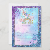 Invitation Remplir l'invitation de licorne (Devant)