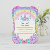 Invitation Remplir l'invitation de licorne (Debout devant)