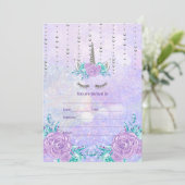 Invitation Remplir l'invitation Unicorn (Debout devant)