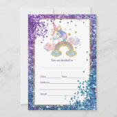 Invitation Remplir l'invitation Unicorn (Devant)