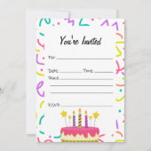 Invitation Remplissez L'Invitation D'Anniversaire Vierge (Devant)