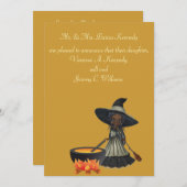 Invitation "Remuant une sorcière d'Afro-américain de mariage" (Devant / Derrière)