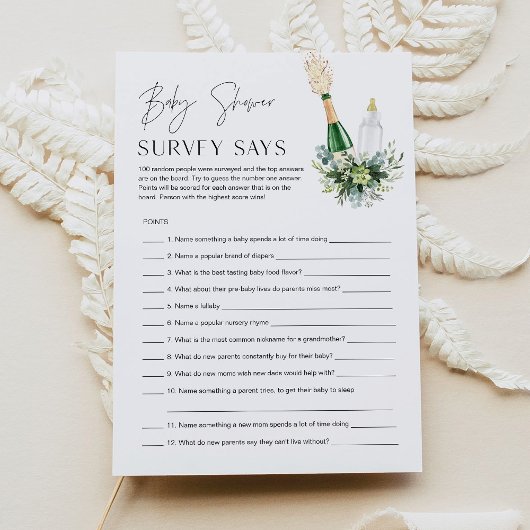 Invitation REMY Baby shower Survey dit Jeu - Bouteilles Poppi