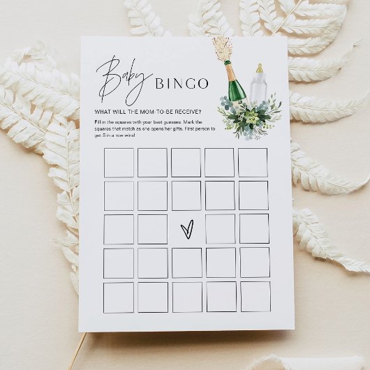 Invitation REMY Minimalist Baby shower Bingo Game Card