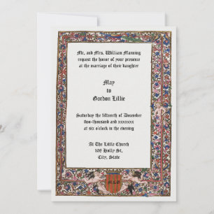 Invitation Renaissance 1475 Médiéval Mariage Enluminure
