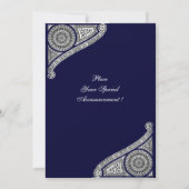 Invitation RENAISSANCE, bleu (Dos)