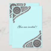 Invitation RENAISSANCE, bleu aqua (Devant / Derrière)