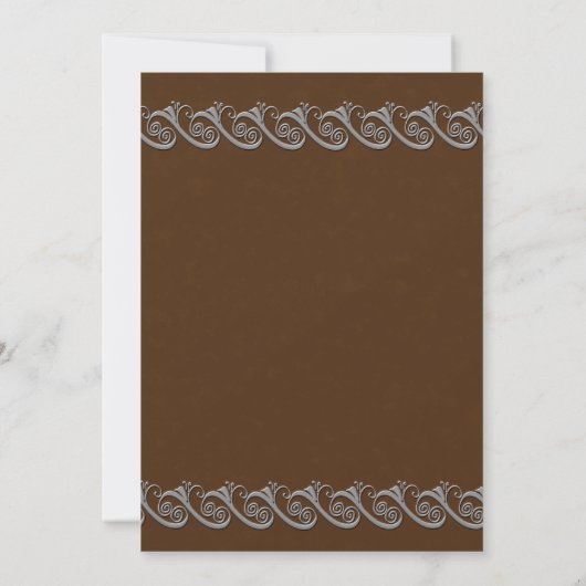 Invitation Renaissance Brown avec Mariage en eau douce (Dos)