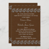 Invitation Renaissance Brown avec Mariage en eau douce (Devant / Derrière)