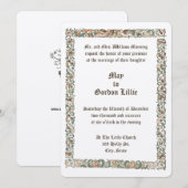 Invitation Renaissance Era ca. 1550 Floral Border Mariage (Devant / Derrière)