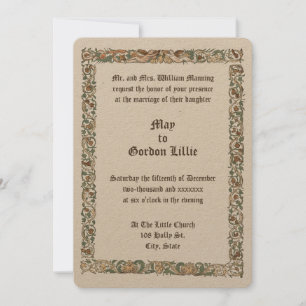 Invitation Renaissance Era ca. 1550 Floral Border Mariage