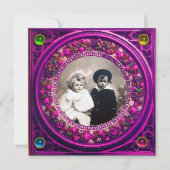 INVITATION RENAISSANCE FLORENTINE FRUITS ROSE NOIR DAMASK (Devant)