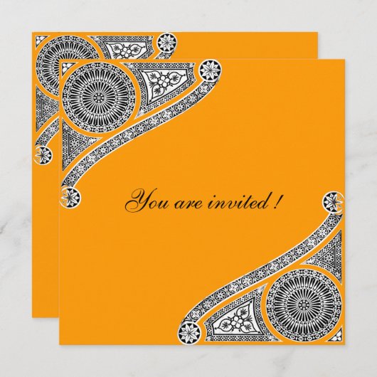 Invitation RENAISSANCE, jaune orange (Devant / Derrière)