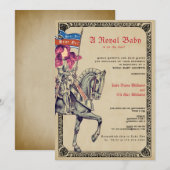 Invitation Renaissance médiévale Chevalier Renfaire Baby show (Devant / Derrière)
