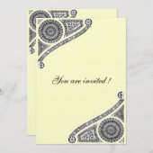 Invitation RENAISSANCE, Noir et Métallic Or (Devant / Derrière)