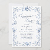 Invitation Renaissance Ornate Dusty Blue ENGAGEMENT PARTI (Devant)
