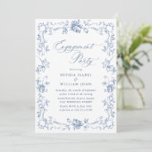 Invitation Renaissance Ornate Dusty Blue ENGAGEMENT PARTI (Debout devant)
