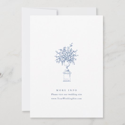 Invitation Renaissance Ornate Dusty Blue ENGAGEMENT PARTI (Dos)