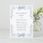 Invitation Renaissance Ornate Dusty Blue ENGAGEMENT PARTI (Debout devant)