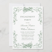 Invitation Renaissance Ornate Sage Green ENGAGEMENT PARTI (Devant)