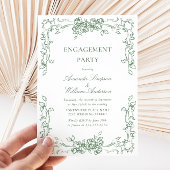 Invitation Renaissance Ornate Sage Green ENGAGEMENT PARTI