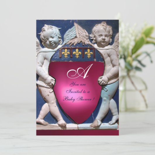 INVITATION RENAISSANCE PETITS ANGELS ROUGE RUBY MONOGRAM (Debout devant)