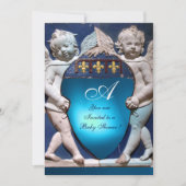 INVITATION RENAISSANCE PETITS ANGES SAPPHIRE BLEU MONOGRAMME (Devant)