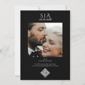 Invitation Renaissance Regency Ornate Bow AIO Mariage noir (Dos)