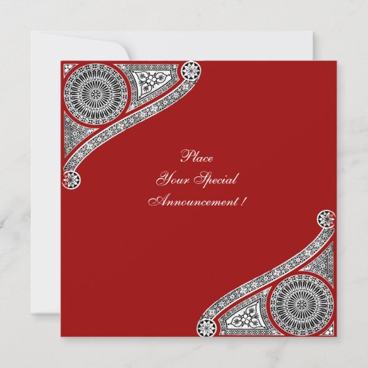 Invitation RENAISSANCE ,rouge (Dos)