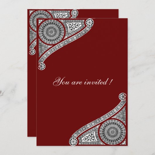 Invitation RENAISSANCE, rouge (Devant / Derrière)