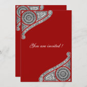 Invitation RENAISSANCE, rouge (Devant / Derrière)