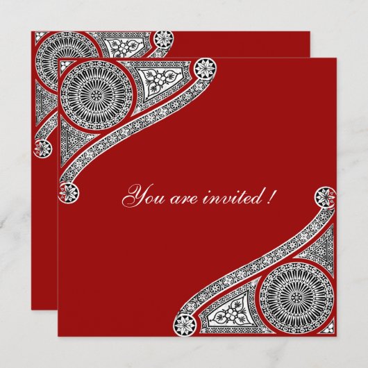 Invitation RENAISSANCE, rouge (Devant / Derrière)